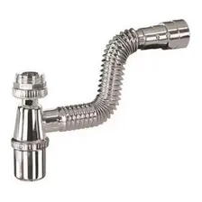 Sifão Copo Plástico Flexível Metalizado Esteves.    Cor Cromado Foto  mini 1