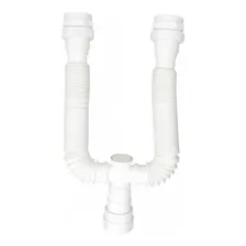 Sifão Duplo Plastilit Tubo Extensivo Universal Branco Foto mini 1