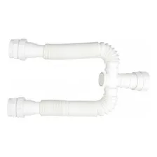 Sifão Duplo Plastilit Tubo Extensivo Universal Branco Foto mini 2