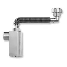 Sifão Lavatório Com Copo Parede Flexível Cromado - Blukit Foto mini 1