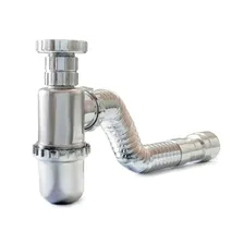 Sifão Sanfonado Copo Cromado Universal Pia Cozinha Banheiro Foto mini 1