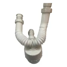 Sifão Sanfonado Copo Duplo Porca Pvc Fere Branco Foto mini 3