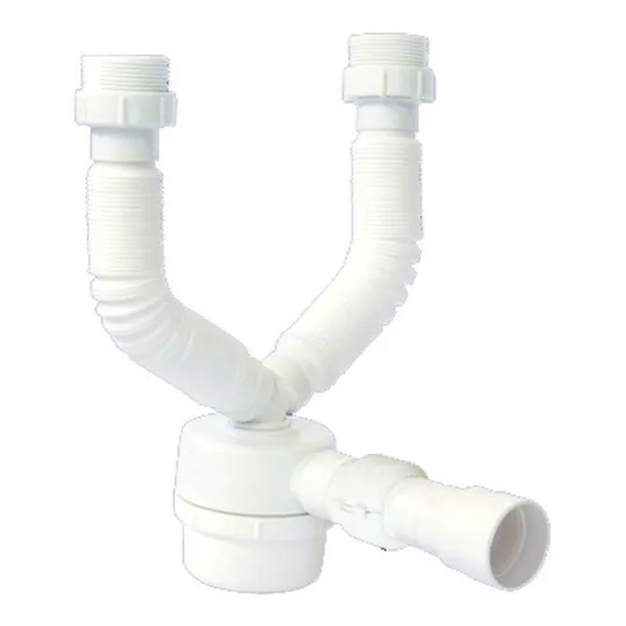 Sifão Sanfonado Copo Duplo Porca Pvc Fere Branco Foto 1