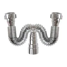 Sifão Sanfonado Duplo Valeplast Flexivel Cromado Foto  mini 1