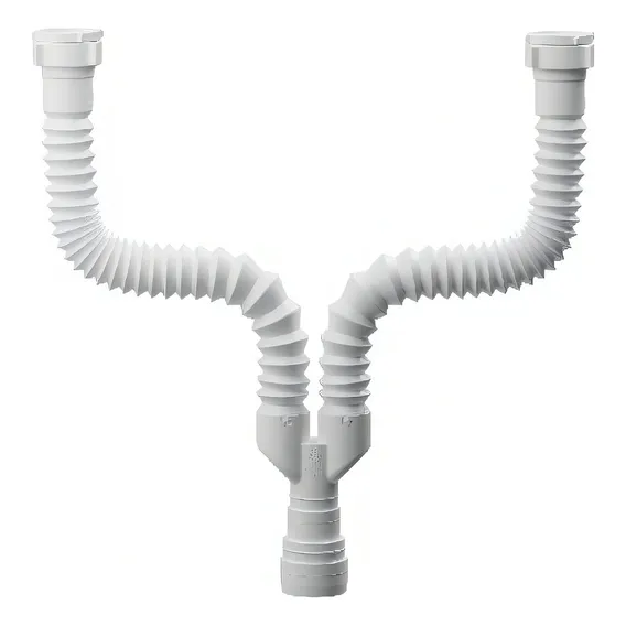 Sifão Sanfonado Universal Branco Duplo Astra Foto 1