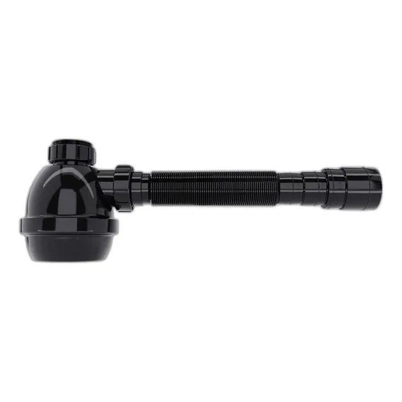 Sifão Universal C/ Copo P/ Pias E Tanques 2 Preto - Blukit Foto 1