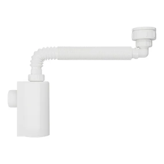Sifão Universal Com Copo Blukit De Parede Branco Foto 1