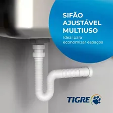 Sifão Universal Flexível Multiuso 66cm Branco Tigre Pias Foto mini 3