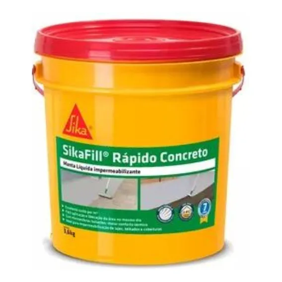 Sikafill Rápido Cinza Concreto 3,6kg -sika Manta Liquida Foto 1