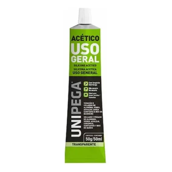Silicone 50g Acético Incolor Unipega Foto 1