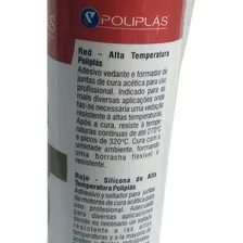 Silicone Acetico Alta Temperatura 280g Vermelho Poliplas Foto mini  3