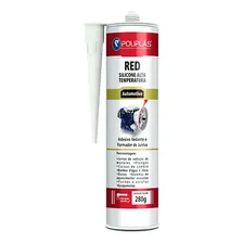 Silicone Acetico Alta Temperatura 280g Vermelho Poliplas Foto  mini 1