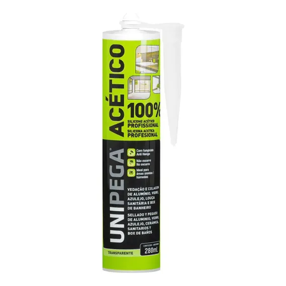 Silicone Acético Incolor 280ml Unipega Foto 1
