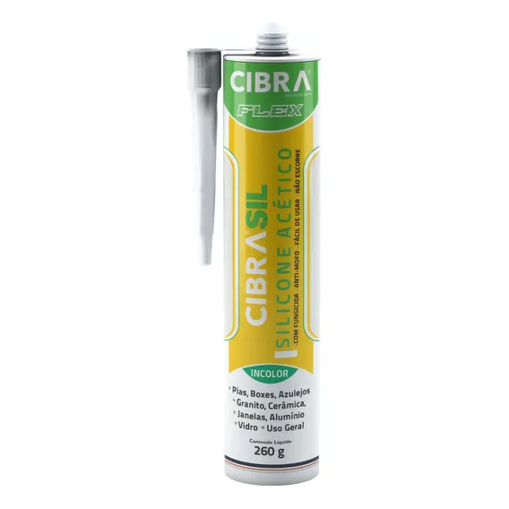 Silicone Acético Incolor Uso Geral 240g Cibra Foto 1