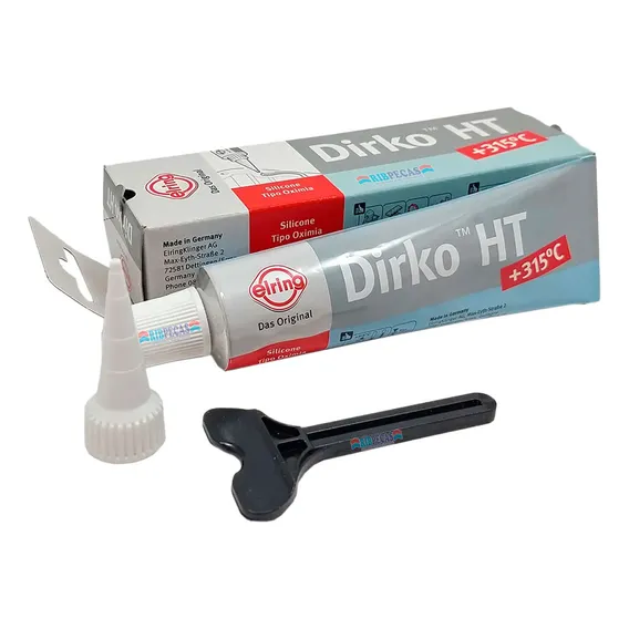 Silicone Alta Temperatura Elring Dirko Hit +315ºc Cinza Foto 1