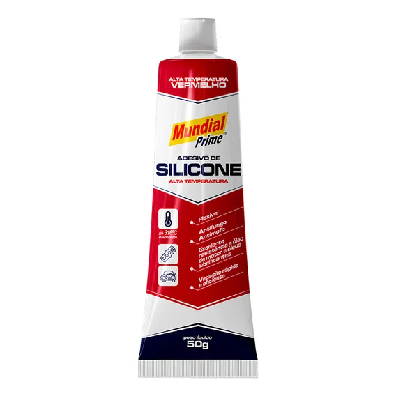 Silicone Alta Temperatura Vermelho 50g Mundial Prime Foto 1