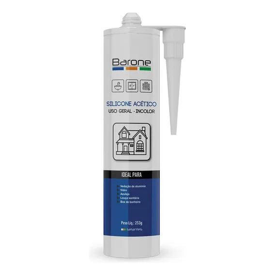 Silicone Incolor Acético 260g Barone Foto 1