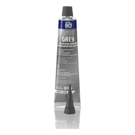 Silicone Manutenção Cinza Alta Temperatura Car80 85gr Foto 1