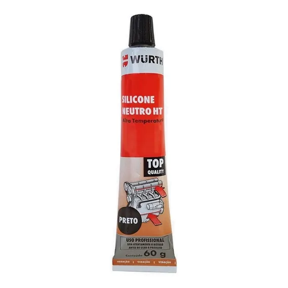 Silicone Neutro De Alta Temperatura Ht Preto 60g - Wurth Foto 1