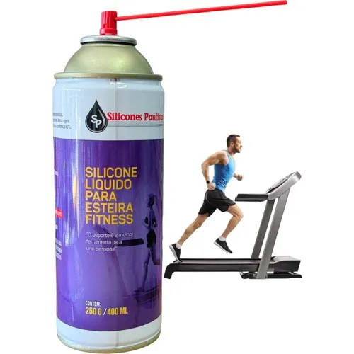 Silicone Spray Lubrificar Esteira Ergométrica Academia 400ml Foto 1