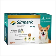 Simparic 40mg Para Cães 10,1 A 20kg - Kit Com 3 Comprimidos Foto mini 1