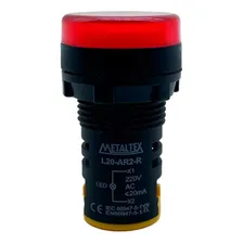 Sinaleiro Led Vermelho 22mm L20-ar1-r 110v - Metaltex Foto mini  3