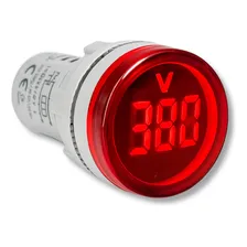 Sinaleiro VoltÃmetro Digital 22mm 20-500v Vermelho Ad16-22vm Foto mini 1