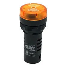 Sinalizador Sonoro Led 220vca Amarelo Metaltex Foto mini 1