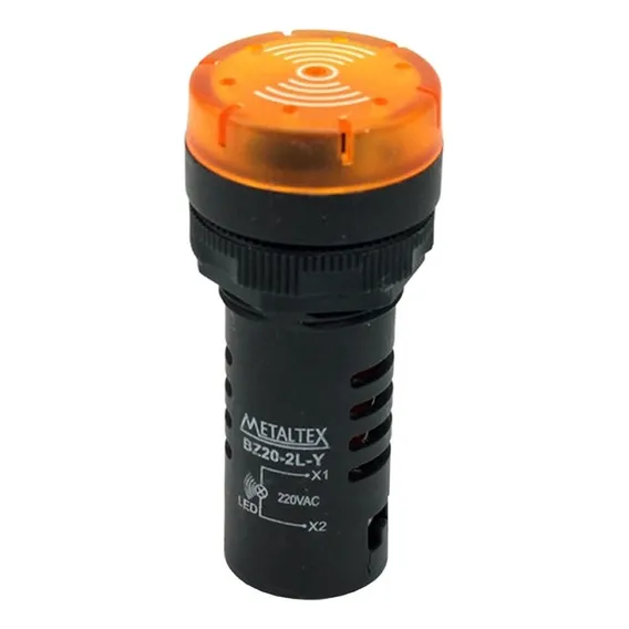 Sinalizador Sonoro Led 220vca Amarelo Metaltex Foto 1