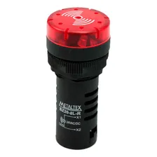 Sinalizador Sonoro Led Vermelho 48vca/cc 22mm Metaltex Foto  mini 1