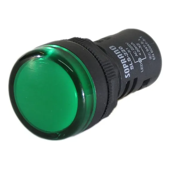 Sinalizador Verde 22mm 220v - Soprano 05141.0106.05 Foto 1