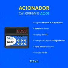 Sirene Escolar Com Acionador Automático Cricri 290 Programações Bivolt - Sinal De Escola Relógio Escolar Acionador De Sirene Programável Foto mini 4