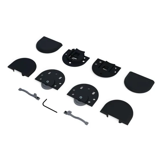 Sistema Deslizante Al1535cx Vidro 15kg Ducasse Rodas Preto Foto 1