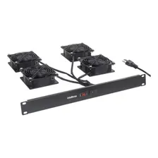 Sistema Kit Ventilação Rack 19' 4 Coolers Preto Ventiladores Intelbras KVR4V Foto mini 1
