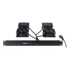 Sistema Kit Ventilação Rack 19' 4 Coolers Preto Ventiladores Intelbras KVR4V Foto mini 3