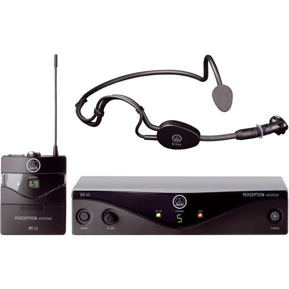 Sistema Microfone Sem Fio Headset Akg Pw Sset Sport A 45 Foto 1