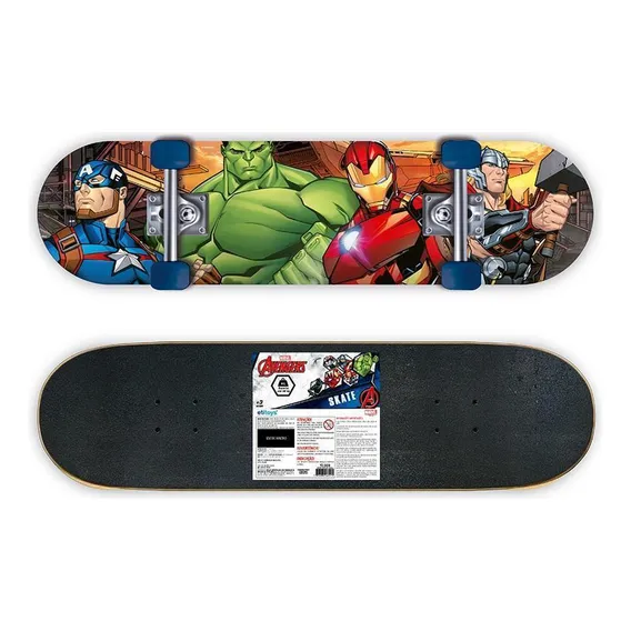 Skate Com Shape Em Madeira Avengers 80 Cm Foto 1