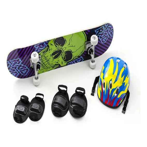 Skate Infantil + Acessórios Segurança E Proteção Com 5 Itens Foto 1