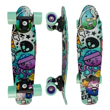 Skate Mini Cruiser Street Desenhos Dos 2 Lados Skate Penny Rodas Polvo Foto  mini 1