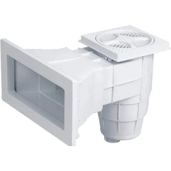 Skimmer Boca Larga Para Piscina Alvenaria Fibra Vinil Branco Foto 1