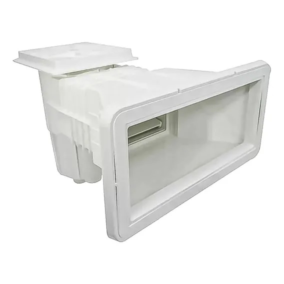 Skimmer Para Piscinas Alvenaria Fibra Abs Branco Boca Larga Foto 1
