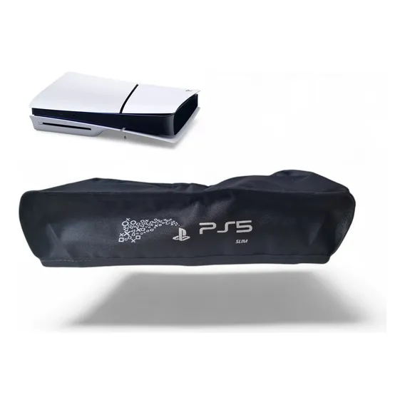 Skin Capa Antipoeira Para Console Ps5 Slim Cor Preto Horizontal Foto 1