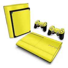 Skin Para Ps3 Super Slim Adesivo - Amarelo Foto mini 1
