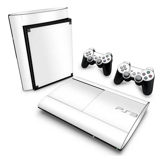 Skin Para Ps3 Super Slim Adesivo - Branco Foto 1