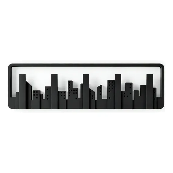 Skyline Cabideiros/ganchos De Parede Preto Umbra Cidade Foto 1