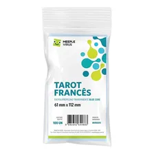 Sleeves: Tarot Francês Blue Core 61 X 112 Mm Meeple Vírus Foto  mini 1