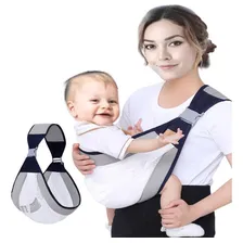 Sling De Bebe Carregador Canguru Segurar Filho Ajustável Cor Azul Foto  mini 1