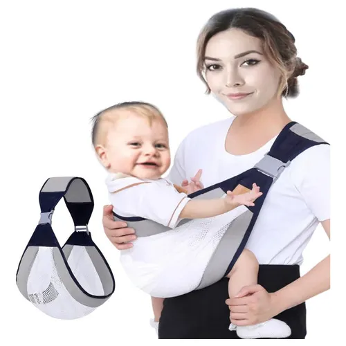 Sling De Bebe Carregador Canguru Segurar Filho Ajustável Cor Azul Foto 1