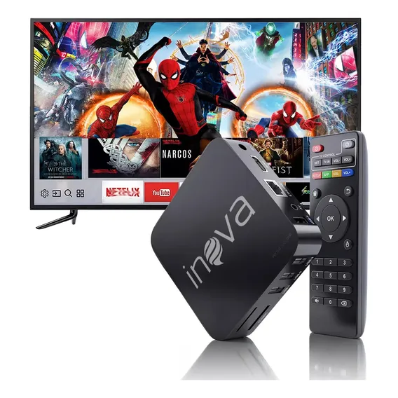 Smart Box Tv Transforme Sua Tv Em Smart Tv 4k Android Cor Preto Tipo De Controle Remoto Padrão Foto 1