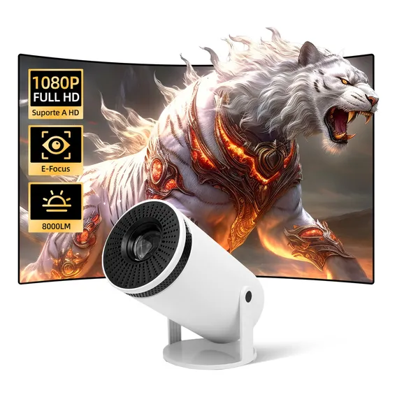 Smart Hd Projector Wifi Cinema Mini Led Projector 4k Cinema Cor Branco 127/220v Foto 1